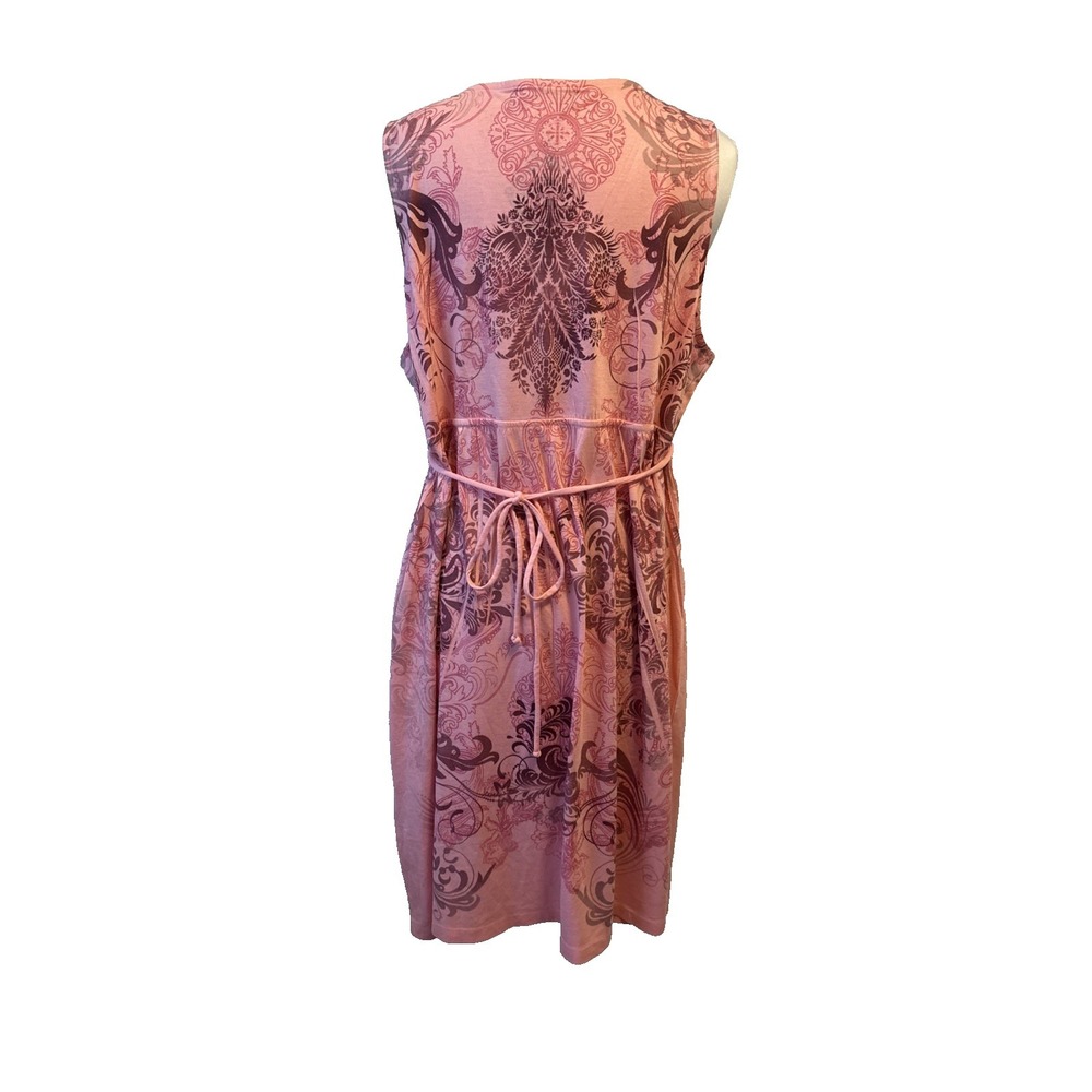 Appropriate Behavior Pink Floral Stretch Dress Womens 3X Boho Whimsy Resort Soft - Picture 4 of 8